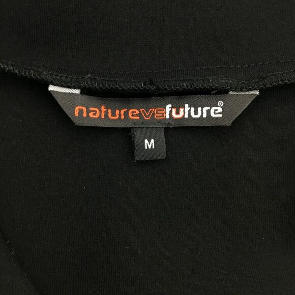 Nature vs Future Ponte Dress sz M Black Stretch Asymmetrical Shawl Neck Artsy US - Picture 10 of 11